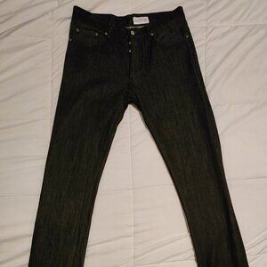 GUSTIN selvedge straight jeans 36x36 NEW black